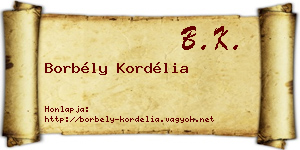 Borbély Kordélia névjegykártya